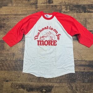 Fun Tees Mens L RCA Raglan T Shirt The Heat Is On For More Graphic Tee USA